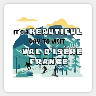 Travel to beautiful Val d’Isère in France. Gift ideas for the travel enthusiast available on t-shirts, stickers, mugs, and phone cases, among other things. Sticker